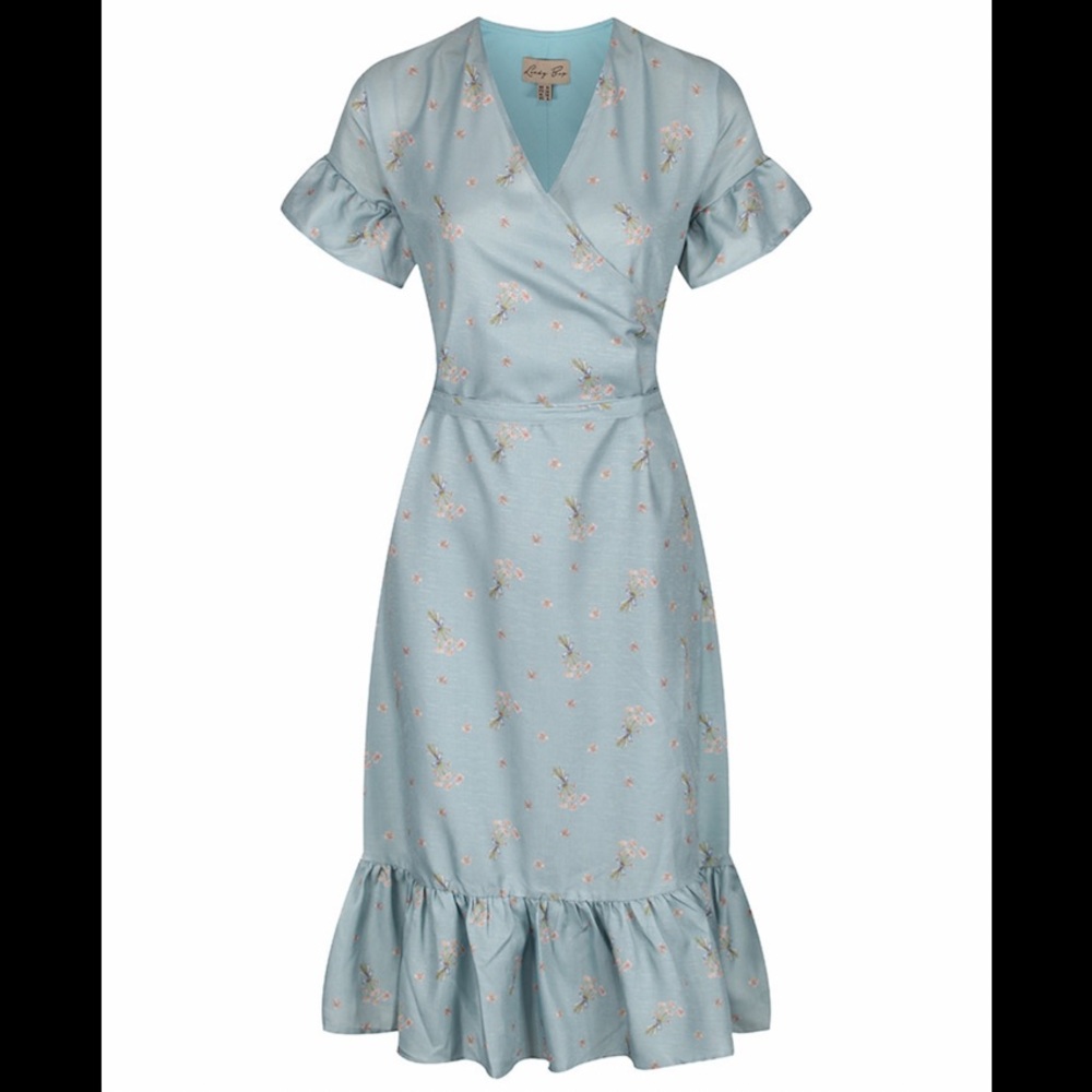 Lindy Bop Sage Daisy ‘Constance’ Wrap Dress